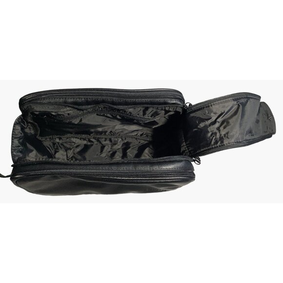 Elviros Toiletry Bag Large Travel Shaving Organizer  Black Leather 12"x6.7"x7.1" - Picture 11 of 11